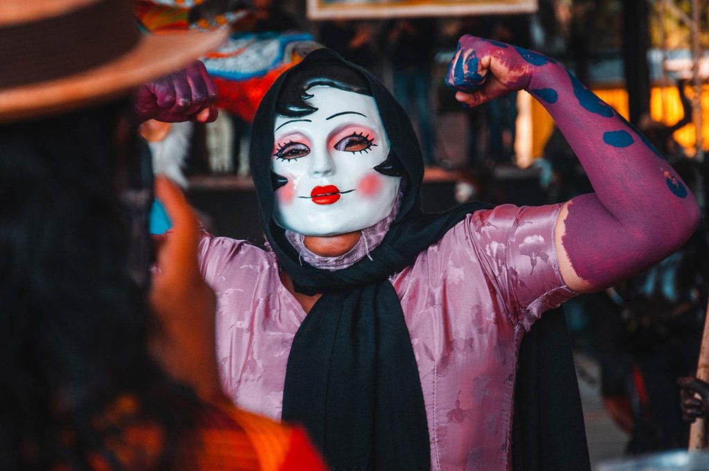 Masked Carnival Participant In San Martin Tilcajete, Oaxaca