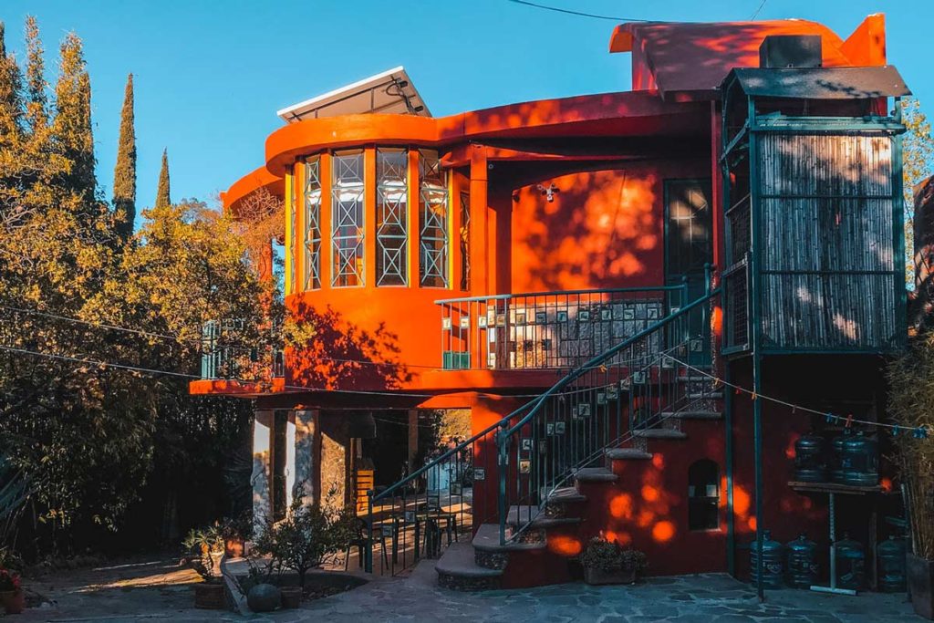 Exterior of Affordable Orange Airbnb in San Miguel de Allende