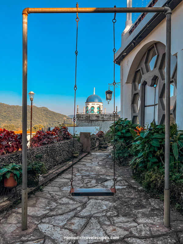 Swing in the terrace of Posada El Castillo in Xilitla, Mexico