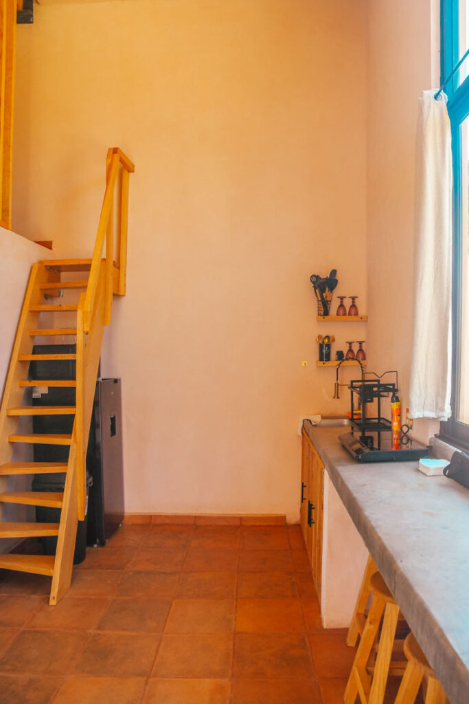 Kitchen of Cabaña Rosa in Amealco Queretaro